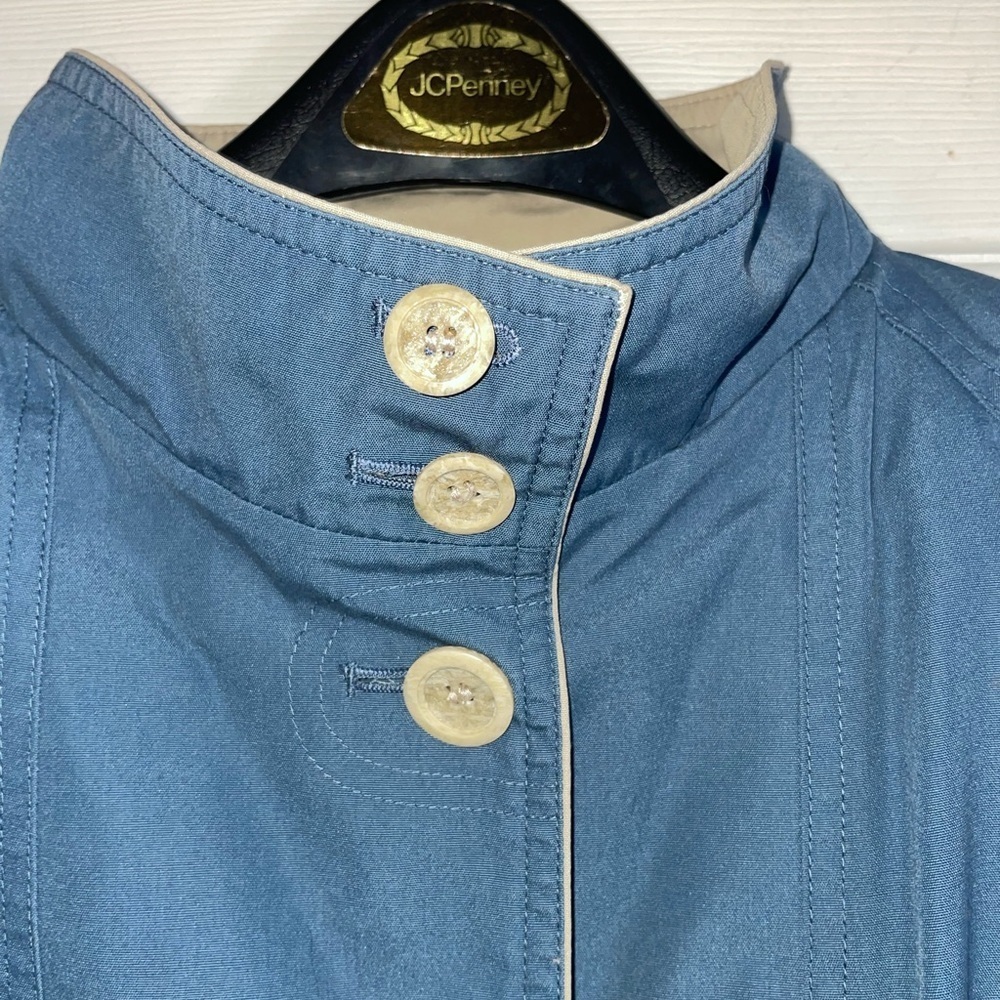 London Towne Blue Trench Coat for Women Medium - Picture 2 of 6